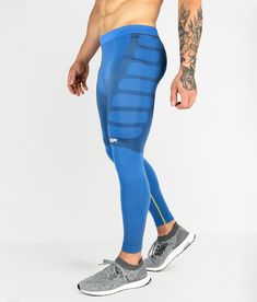 Seamless Tights - Blue - EVERFIT Design And Technology, Mens Tights, Sports Uniforms, Athletic Leggings, Seamless Leggings, High Performance, Tights, Sweatpants, Swimming