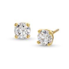 These stunning certified lab-created diamond solitaire stud earrings are a timeless and elegant choice. Crafted in 14K gold. Set with 1-1/2 ct. t.w. of certified lab-created diamonds. I colour/SI2 clarity. Earrings secure with screw backs. Includes certification card. Classic Gold Diamond Earrings With Brilliant Cut, Classic Solitaire Cubic Zirconia Diamond Earrings, Classic Solitaire Cubic Zirconia Earrings, Classic Gold Brilliant Cut Earrings, Classic Gold Diamond Earrings, Classic Gold Earrings With Brilliant Cut, Timeless Solitaire Cubic Zirconia Diamond Earrings, Classic Solitaire Diamond Earrings For Anniversary, Classic Solitaire Moissanite Diamond Earrings