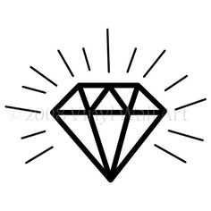 a diamond with rays coming out of it