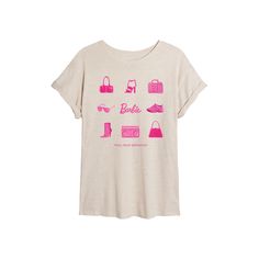 Show off your love for the woman, the myth, the legend with this Juniors' Barbie Doll Sold Separately Flowy Graphic Tee. FEATURES Short sleeves ScoopneckFABRIC & CARE Cotton, polyester Machine wash Imported Size: Xxl. Color: Beig/Khaki. Gender: female. Age Group: kids. Raglan Tee, Boyfriend Tee, Oversized Tee, Barbie Doll, Crop Tee, Cropped Hoodie, Barbie Dolls, Gender Female, Fabric Care