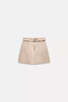 FAUX SUEDE MINI SKIRT - Sand | ZARA United States Elegant Beige Mini Skirt, Fax Suede Skirt, Cream Suede Skirt, Pleated Beige Mini Skirt, Luxury Miu Miu Skirt For Work, Short Cream Leather Skirt, Cream Leather Skirts, Leather Cream Skirt, Luxury Miu Miu Skirt For Workwear