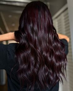 Blackish Red Hair Color, Midnight Cherry Hair Color, Violet Burgundy Hair Color, Hair Color Black Cherry, Cranberry Brown Hair, 4vv Hair Color, Raspberry Chocolate Hair Color, Dark Wine Colored Hair