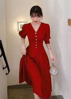 This timeless A-line long dress combines puff sleeve designs with a beaded front, crafted with exquisite elegance and sophistication in red. Perfect for any special occasion. Half sleeve Puff sleeves Beaded front V-eck A-line Polyester Women's dress Item #3103122 Size info XS=US2=UK6=EU32 S=US4-6=UK8-10=EU34-36 M=US8-10=UK12-14=EU38-40 ★★ It would be helpful if you provided your height and weight so that I could assist you in choosing the appropriate size. Fitted V-neck Puff Sleeve Dress For Wedding, Elegant Dresses With Fitted Bodice And Bishop Sleeves, Elegant Formal A-line Puff Sleeve Dress, Elegant Puff Sleeve Dress With Lantern Sleeves For Evening, Elegant Wedding Dress With Puff And Lantern Sleeves, Elegant Lantern Sleeve Banquet Dress, Elegant Puff Sleeve Dress With Bishop Sleeves For Cocktail, Elegant Puff Sleeve Dress With Bishop Sleeves For Evening, Elegant Puff Sleeve Dress For Evening With Bishop Sleeves