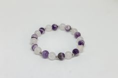 "Amethyst Bracelet and Milky Quartz - 8mm Gemstone Bracelet, Womens Bracelet, Quartz Bracelet, Healing Bracelet, Handmade Bracelet, Mala *Made with natural gemstone and strong stretch cord, ideal for daily wear. *A lifetime guarantee. So, if your bracelet ever breaks down, simply return it to me and I'll fix it and sent it back to you. *If you can't find something you love, just contact me with your ideas and I'll help you bring them to life. *All gemstone jewelries are cleansed before I ship ou Hand-strung Amethyst Stretch Bracelet, Handmade White Amethyst Bracelets, Amethyst Beaded Bracelets With 8mm Beads, Amethyst Bracelets With 8mm Beads, White Amethyst Round Bead Bracelets, White Amethyst Bracelets With Round Beads, Round Amethyst Bracelets With 8mm Beads, White Amethyst Jewelry With 8mm Beads, Milky Quartz