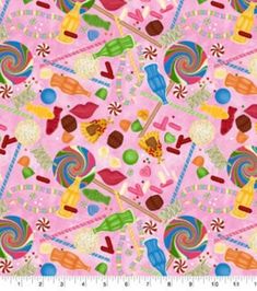 a pink background with candy land and lollipops