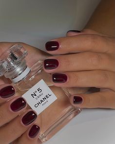 The 15 Prettiest Autumn Nail Colours to Try in 2024 | Who What Wear UK Black Cherry Nails, Dark Red Nail Polish, Deep Red Nails, Kutek Disney, Dark Red Nails, Wine Nails, London Nails, Cherry Nails