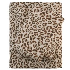 the leopard print sheet set in white and brown