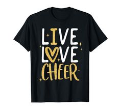 PRICES MAY VARY. This Cheer tee for Teen Girls and Womens reads Live Love Cheer and makes the perfect Cheer Gift for teen girls who love cheerleading, cheer practice and cheer tournaments with their cheerleading team. Chearleading Outfit for Girls and Women Cheer Outfit This cheerleading outfit for girls, ladies and women is a cheetah leopard cheer tee for womens and girls, who love being a cheerleader and cheering for their team. Perfect Cheer Outfit for your daughter, sister, mother or any oth Cheerleader Sweatshirts, Team Shirt Designs, Cheerleading Cheers, Cheerleading Shirts, Cheer Shirt, Cheer Tshirts, Cheerleading Team, Cheer Practice, Cheer Outfits