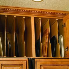 an open cabinet filled with files and folders