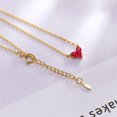 Product Details: Material: silver Treatment process: electroplating Type: Necklace Style: Women's Shape: heart shape Chain style: Cross flower chain Circumference: 21cm (inclusive)-50cm (inclusive) Color: Little Red Heart Clavicle Chain Package Contents: Necklace X1 Flower Chain, Hair Accessories Jewelry, Watch Necklace, Gold Plated Sterling Silver, Jewelry Trends, Chain Styles, Red Heart, Heart Shape, Jewelry Sales