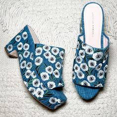 Loeffler Randall Amara Platforms. Chambray Blue With White Embroidered Flowers. Peep Toe. Wedged Heel Sandals. Condition: Brand New Without Tags. No Flaws. Summer Floral Embroidered Heels, White Embroidered Summer Heels, Floral Embroidery Block Heels For Summer, Spring Floral Embroidered Block Heels, Embroidered Block Heel Sandals For Spring, White Embroidered Heels For Spring, Spring White Embroidered Heels, Summer Blue Fabric Heels, Summer Blue Floral Print Heels