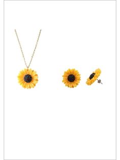 Mia Belle Girls Sunflower Earrings & Necklace Set | Girls Accessories Summer Gift Jewelry With Sunflower Design, Yellow Flower Shaped Jewelry With Sunflower Print, Yellow Flower-shaped Jewelry With Sunflower Print, Yellow Flower Jewelry For Mother's Day, Mother's Day Sunflower Design Jewelry, Yellow Sunflower Print Jewelry For Gift, Yellow Sunflower Print Jewelry As Gift, Yellow Sunflower Print Jewelry Gift, Summer Sunflower Design Jewelry