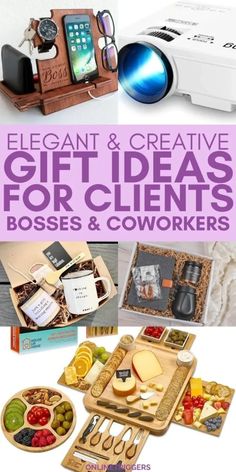 an image of gifts for coworkers with text overlay that reads elegant and creative gift ideas for cows & coworkers