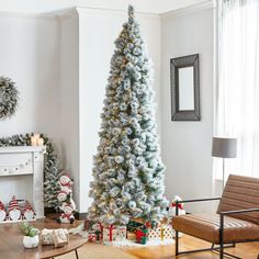 a decorated christmas tree in a living room