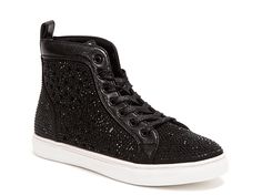 Lady Couture-New York High-Top Sneaker Express yourself in sparkling fashion with the New York high-top sneaker from Lady Couture. This lace-up pair features dazzling rhinestones to give your ensemble the perfect spark! Dsw Shoes Woman, Dsw Shoes, Work Shoes Women, Womens Basketball Shoes, Hiking Shoes Women, Couture Shoes, Top Sneakers Women, Black High Tops, Athleisure Fashion