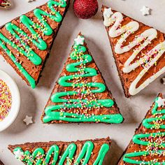 Gluten-Free Holiday Treats: Christmas Tree Brownies Tree Brownies, Christmas Tree Brownies, Traditional Christmas Cookies, Christmas Brownies, Gluten Free Christmas, Gluten Free Flour Blend, Gluten Free Desserts Recipes, Brownie Batter, Fudgy Brownies