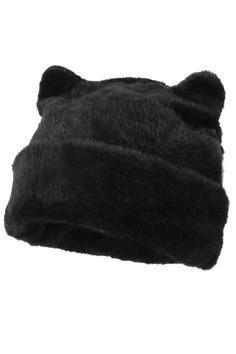 Cute Cat Ears Imitation Mink Knit Korean Beanie Winter Hat Acubi Beanie, Trendy One Size Winter Bonnet, Acrylic Beanie For Winter, One Size, One Size Acrylic Beanie For Winter, Acrylic Winter Beanie One Size, Acrylic Winter Beanie, Acrylic Bonnet For Winter, One Size, Casual Winter Hat With Ears, Trendy Adjustable Mini Hats For Winter