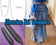 *PLEASE READ FULLY BEFORE PURCHASING*  Meteion inspired tail feathers pattern package is a 6 page PDF file. 	 This Set Includes: -Tail Feather Templates -Labeled Reference Photos Anything not listed is not included. If you’re at all confused, please ask!  NOTE: Files will be emailed out to y Cosplay Templates, Knee Armor, Armor Pattern, Feather Template, Leg Armor, Pattern Package, Feathers Pattern, Hallowen Costume, Cosplay Tutorial