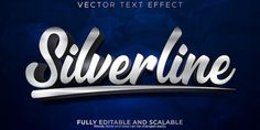 the word silverline is written in 3d letters on a dark blue background with white highlights