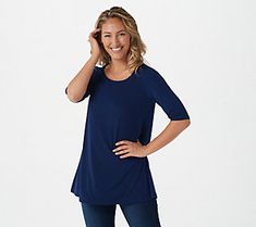 Where will you wear this? Where won't you wear this is the better question. Soft and flattering with a relaxed bottom, this essential tunic won't see much closet time. From Susan Graver. Comfortable Solid Color Versatile Tops, Casual Stretch Tunic For Spring, Casual Stretch Tunic For Fall, Casual Stretch Tunic For Summer, Casual Fall Tunic, Casual Stretch Tunic, Susan Graver, Knit Tunic, Tall Women