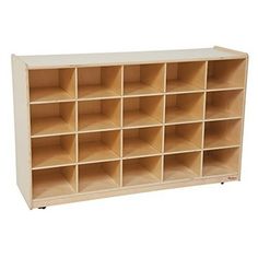 the cubby storage unit is made from wood and has multiple compartments for storing items