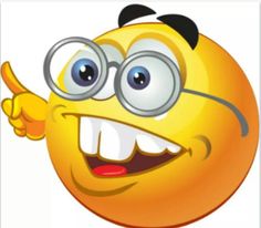 an emoticive smiley face with glasses giving the thumbs up