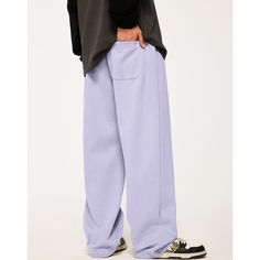 Fall Embroidered Wide-Leg Sweatpants  Material: 62% Cotton + 38% Polyester   Size: S, M, L, XL, Color: Purple, Gray Green  Season: Spring, Fall,   Occasion: Leisure, Outdoor, Daily, Vacation,Fall Outfits Winter Cotton Full-length Bottoms, Winter Cotton Full Length Bottoms, Winter Full-length Cotton Bottoms, Full-length Cotton Bottoms For Winter, Cotton Full-length Bottoms For Winter, Wide Leg Streetwear Pants, Winter Wide Leg Solid Color Pants, Solid Color Wide Leg Streetwear Bottoms, Baggy Cotton Bottoms In Solid Color