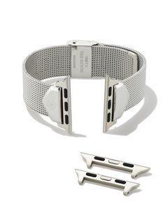 Add a timeless touch to your Apple Watch® or Samsung Galaxy Watch® with the Mia Mesh Watch Band in Silver Stainless Steel. Crafted with stainless steel mesh, this contemporary band is as versatile as it is durable. To switch up your band, simply press down on the easy release mechanism and then align each new band to the pin holes on either side of the watch. Metal Stainless Steel with Mother-of-Pearl Inlay Compatibility Compatible with Apple Watch® Series 1-9, Apple Watch® Ultra, and any Samsun Modern Stainless Steel Jubilee Watch Bands, Modern Metal Watches With Jubilee Bracelet, Modern Stainless Steel Watch Bands With Polished Finish, Modern Stainless Steel Watch With Jubilee Bracelet, Elegant Silver Stainless Steel Watch Accessories, Modern Stainless Steel Watches With Jubilee Bracelet, Silver Timeless Bracelet Strap Watch Bands, Timeless Silver Bracelet Strap Watch Band, Timeless Stainless Steel Bracelet Strap Watch Accessories