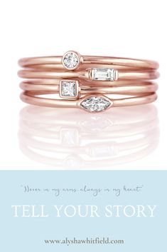 Customize these dainty stacking rings with your choice of metal and gemstones, or work with me to create a more customized look! #stackingrings #minimalistjewelry Modern 14k Gold Stackable Rings With Single Diamond, Stackable 14k Rose Gold Diamond Ring For Anniversary, 14k Rose Gold Stackable Diamond Ring For Anniversary, Stackable 14k Rose Gold Rings, Stackable 14k Rose Gold Diamond Ring Gift, 14k Rose Gold Stackable Rings With Bezel Setting, 14k Rose Gold Stackable Diamond Ring Gift, Modern Rose Gold Stackable Diamond Ring, Modern Stackable Rings With Rose Cut Diamonds For Promise