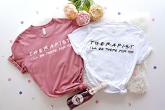 Therapist T shirt, Therapy T-shirt, Mental Health Tee, Counseling Gift Shirt, Psychology T-shirt, Unique Therapist Gifts, Quirky T-shirts Our T-Shirts About our Shirts 1- Non-Heather T-Shirts are %100 cotton 2- Heather T-Shirts are %52 cotton %48 polyester 3- Shirts prints are making with high quality items About Size 1- To make sure about what size fits to you should look at the size chart 2- Our t-shirts fits unisex sizing 3- We have 7 size options and they are XS, S, M, L, XL, 2XL, 3XL Our Po White Tri-blend Top With Funny Print, Short Sleeve Tops With Text Print For Gift, Quirky T Shirts, Therapist Gifts, Shirt Ideas, Counseling, Favorite Outfit, Printed Shirts, Psychology