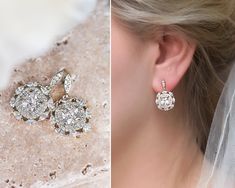 Silver Jewelry, Jewelry Earrings, Cubic Zirconia Earrings, Vintage Earrings Wedding Jewelry for Brides, Silver Drop Earrings, ► Spend $200 | Receive 10% OFF Your Order with Code: 10OFF200 ► Please note in your order when your wedding date is Complete your vintage bridal look with these dainty earring droplets decorated with cubic zirconia pave crystals. Complete your look with an elegant vintage-inspired bun. MATERIALS & MEASUREMENTS - 18K White Gold, Gold, Rose Gold over brass - Cubic Zirco Wedding Drop Diamond Earrings With Halo Design, Wedding Halo Drop Diamond Earrings, Wedding Halo Design Drop Diamond Earrings, Drop Earrings With Diamond Accents For Wedding, Sparkling Drop Flower Earrings For Wedding, Sparkling Flower Drop Earrings For Wedding, Wedding Cluster Earrings With Diamond Accents, Wedding Cluster Drop Earrings With Diamond Accents, Sparkling Stones Drop Earrings For Wedding