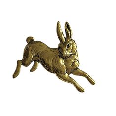 New Hare Antiqued Gold Tone Bunny Brooch Pin Pendant. Approx Size: 1 1/2l X 2"W X 1/4"H. With 3mm Bail For Chains, 1" Pinstem Wear Either As A Brooch Pin Or A Pendant With Your Own Chains. Hat Brooch, Cross Gold, Trifari Brooch, Rabbit Pendant, Gold Bee, Heart Brooch, Bird Brooch, Pin Pendant, Cat Brooch