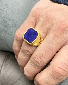 Double Headed Eagle Lapis Lazuli Men Ring, Pinky Signet Blue Ring, Square Cut, Genuine Gemstone, Stylish Gold Silver Ring, Handmade Jewelry ◎ Details ◎ ○ Material 14K Solid Gold or 925 Sterling Silver Weight of Ring : approx 19.50 gr Height of Ring : approx 5.30 mm ○ Upgrade to Solid 18K Gold, please click the link below: https://www.etsy.com/listing/962826004 ○ Gemstone Natural Lapis Lazuli Gemstone approx. 15 mm x 15 mm 4.50 ct Made to Order HANDMADE ITEM ○ For Men Collection : https://etsy.me Classic Lapis Lazuli Jewelry Ring, Luxury Blue Rings With Rectangular Stone, Luxury Blue Rectangular Stone Rings, Blue Lapis Lazuli Gemstone Signet Ring, Blue Lapis Lazuli Signet Ring With Gemstone, Blue Lapis Lazuli Rings Fine Jewelry, Blue Lapis Lazuli Fine Jewelry Rings, Fine Jewelry Blue Lapis Lazuli Ring, Classic Lapis Lazuli Ring As A Gift