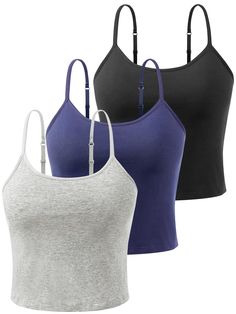 PRICES MAY VARY. ❤MATERIAL:The womens short camisole is made of high-quality cotton and spandex blended fabric,consisting of 95% cotton and 5% spandex.This blended fabric is soft,comfortable,breathable,and durable,able to maintain its shape and structure well. ❤DESIGNED:Our women crop top design with adjustable spaghetti strap and built in bra , so you don't need to wear extra bra.The womens crop top short design can showcase the waistline of women,while having appropriate width and length to ac Spaghetti Tank Top, Medium Support Camisole With Built-in Bra, Medium Support Camisole Tank Top With Built-in Bra, Stretch Cotton Camisole With Built-in Bra, Cotton Tops With Built-in Bra And Medium Support, Cotton Stretch Sports Bra With Adjustable Straps, Fitted Seamless Cotton Sports Bra, Fitted Cotton Seamless Sports Bra, Seamless Fitted Cotton Sports Bra