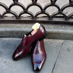 Handmade Burgundy Leather Oxford Lace up Dress Shoes on Storenvy