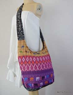 Cotton Sling Bag Purse Hobo Hippie Crossbody Messenger Elephant Patchwork OOAK Random Colors PW2 Multicolor Patchwork Hobo Bag For Everyday Use, Multicolor Patchwork Hobo Bag For Daily Use, Daily Use Multicolor Patchwork Hobo Bag, Bohemian Multicolor Cotton Hobo Bag, Multicolor Cotton Hobo Bag For Travel, Multicolor Cotton Hobo Bag For Daily Use, Multicolor Cotton Hobo Shoulder Bag, Multicolor Cotton Hobo Bag With Adjustable Strap, Multicolor Cotton Hobo Bag For Everyday Use