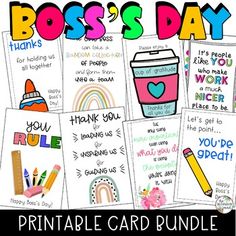 printable teacher appreciation cards for boss's day