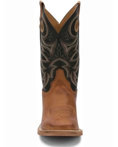 Justin Men's Bent Rail Cowboy Boots - Square Toe, Tobacco Sturdy Leather Boots With Snip Toe, Ranch Work Boots With Reinforced Square Toe, Leather Work Boots With Square Toe For Rodeo, Square Toe Work Boots With Reinforced Toe For Ranch, Leather Square Toe Work Boots For Rodeo, Brown Leather Work Boots With Square Toe, Brown Work Boots With Reinforced Heel And Square Toe, Brown Moc Toe Waterproof Boots For Rodeo, Western Work Boots With Reinforced Square Toe