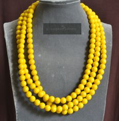 I make the necklace to use 10mm yellow glass bead .The necklace length is select. IT is good necklace for your great wedding.   I can make different type necklace to your requirements,Please feel free to contact me if you have any question. Thank you so much. . The other yellow color jewelry: https://www.etsy.com/shop/glasspearlstore/items?search_query=yellow+necklace#fromHome Yellow Beaded Pearl Necklace Gift, Yellow Beaded Pearl Necklace As Gift, Elegant Yellow Long Beaded Necklaces, Elegant Long Yellow Beaded Necklace, Elegant Yellow Long Beaded Necklace, Yellow Beaded Necklaces With Round Beads For Weddings, Elegant Yellow Round Bead Necklaces, Yellow Round Necklaces For Party, Elegant Yellow Beaded Necklaces For Weddings