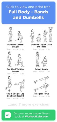 an exercise poster with the instructions for how to use dumbbells and other exercises