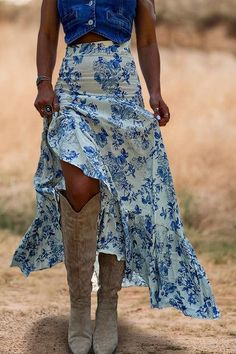 Farm Outfits, Kim Style, Southern Outfits, Fit Skirt, Church Outfit, Skirt High Waist, Church Outfits, Western Dresses, Country Outfits