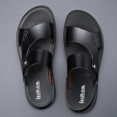 Category:Sandals; Upper Materials:Leather; Season:Spring,Summer; Gender:Men's; Size Suggestion:standard size, select your usual size; Style:Casual,Beach; Occasion:Daily; Function:Breathable; Listing Date:05/13/2024; 2024 Trends:Leather Sandals,Outdoor Slippers,Beach Slippers,Sporty Sandals Flat T-strap Sandals For Beach Vacation, Summer Slip-on Slingback Sandals For Vacation, Black Round Toe T-strap Sandals For Summer, Black T-strap Sandals For Summer, Black Flat Flip Flops For Summer, Black Flat Heel Flip Flops For Beach, Leather Toe Post Sandals For Beach Season, Black Flat Heel Sandals For Beach Season, Flat T-strap Sandals For Beach In Summer