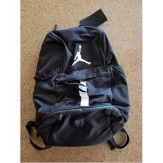 Jordan Backpack - Nike Air Jordan Velocity School Sport Backpack (Black/White) Size: Large New With Tags - Large Capacity Jordan Backpack, Sport Backpack, Backpack Sport, School Sports, Jordans For Men, Black Backpack, Nike Air Jordan, Air Jordan, Air Jordans