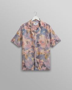 Elevate your wardrobe with our Didcot short sleeve shirt. Constructed from FSC sustainable viscose, it is cut for a relaxed fit updated with a new straight hem.  The Blue/Pink Botanic watercolour pattern is one of our favourites of the season. Relaxed Fit Camp Collar Straight Hem 100% FSC Viscose Watercolour Pattern, Spring Wear, Camp Shirt, Mens Button Up, Weekend Wear, Floral Stripe, T Shirt Vest, Leeds, Short Sleeve Shirt