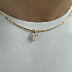 Necklace can be made with any shape stone of any quality! Metal: 14K yellow gold Diamond details: Choose 2 or 3 Carat Natural of Lab Grown Diamond Necklace With Diamond Pendant, Necklace With Diamond, Bangle Ring, Tennis Necklace, Anklet Bracelet, Anklet Jewelry, 3 Carat, G H, Diamond Sizes