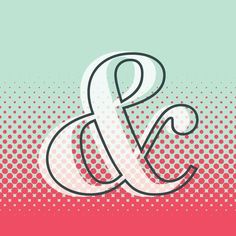 the letter amp and g on a pink and green background with halftone polka dots