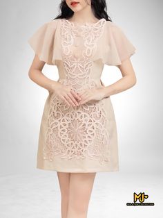 Veronica Dress, Chiffon Midi Dress, Chiffon Long Sleeve, Hanging Dryer, Dress Design, Flutter Sleeve, Lace Detail, Lace Dress, Designer Dresses