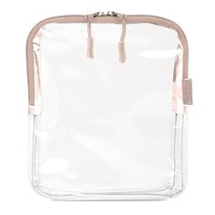 a clear bag with two zippers on the side