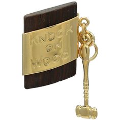 Very unusual 14K gold charm. Wood background with gold plaque and hammer.. "Knock on Wood." A rare find. Alice Kwartler has sold the finest antique gold & diamond jewelry and silver for over 40 years. Knock On Wood, Solid Gold Charms, Gold Charms, Gold Diamond Jewelry, Jewelry Lookbook, Fantasy Jewelry, Wood Jewellery, Jewelry Inspo, Unique Charms