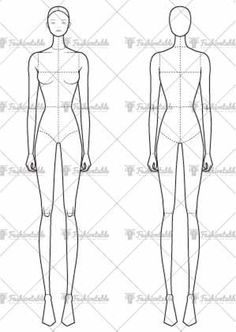 the front and back view of a female mannequin with measurements for each body